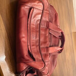 Sophisticated Red Leather Briefcase for Men